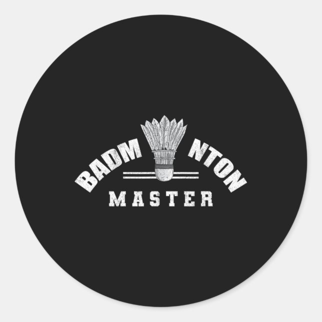 Badminton Master Shuttle Birdie Badminton  Classic Round Sticker (Front)