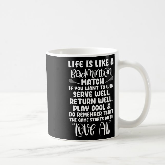 Badminton Match Sport Player Racket Shuttle Games  Coffee Mug (Right)