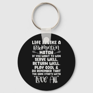Badminton Match Sport Player Racket Shuttle Games Key Ring