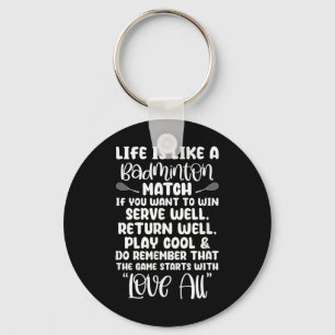 Badminton Match Sport Player Racket Shuttle Games Key Ring