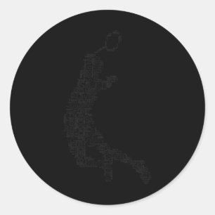 Badminton Mens Womens Badminton Player Classic Round Sticker