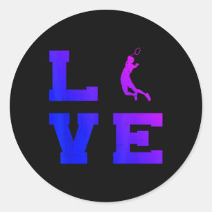 Badminton Mens Womens Badminton Player Shuttle Classic Round Sticker