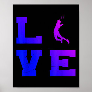 Badminton Mens Womens Badminton Player Shuttle Poster