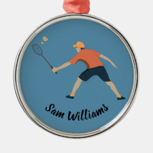 Badminton Metal Ornament