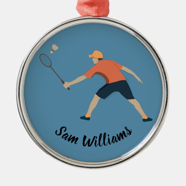 Badminton Metal Ornament (Front)