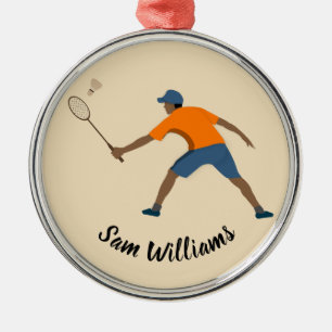 Badminton Metal Ornament