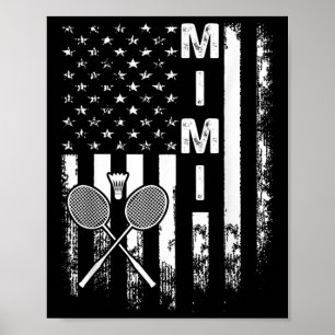 Badminton Mimi American Flag Vintage Christmas Xma Poster