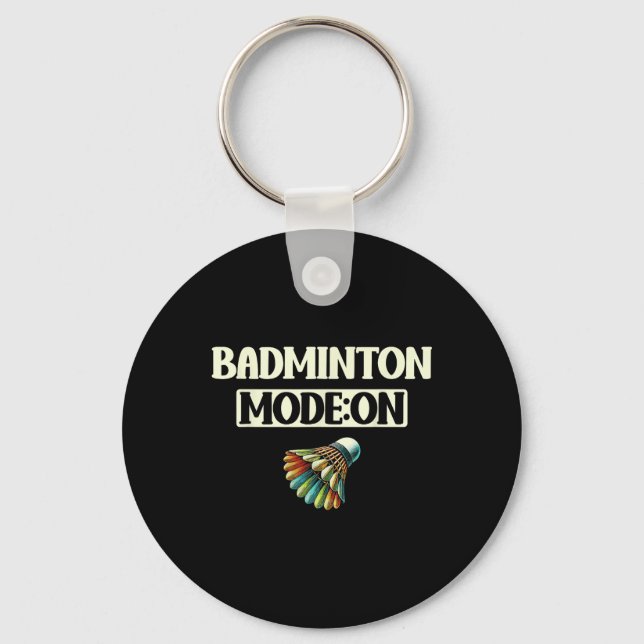 Badminton Mode On Fun Colourful Shuttle  Key Ring (Front)