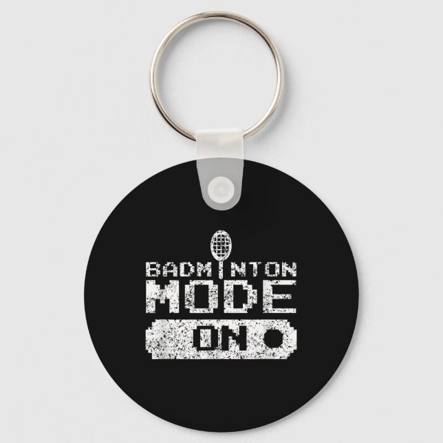 Badminton Mode On Team Shuttle Player Coach  Key Ring (Front)