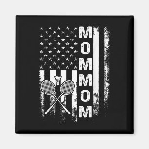 Badminton Mommom American Flag Vintage Christmas X Magnet