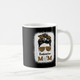 Badminton Mum Bleached Leopard Print Women Shuttle Coffee Mug