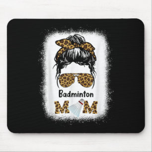 Badminton Mum Bleached Leopard Print Women Shuttle Mouse Pad
