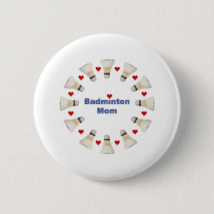 Badminton Mum Hearts 6 Cm Round Badge