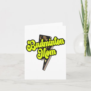 Badminton Mum Leopard Bolt Thunder Vintage Sports  Card