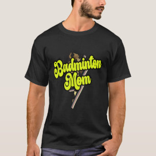 Badminton Mum Leopard Bolt Thunder Vintage Sports  T-Shirt