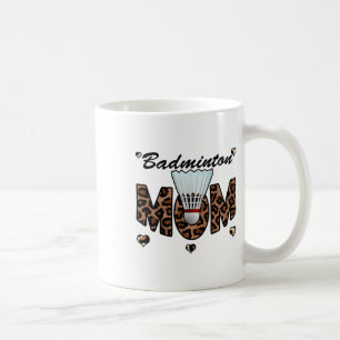 Badminton Mum Leopard Funny Badminton Mum Mother's Coffee Mug