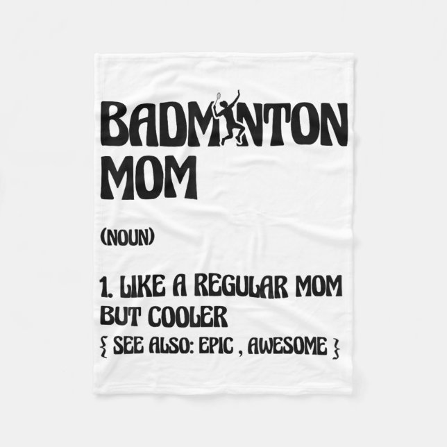 Badminton Mum Player Shuttle  Fleece Blanket (Front)