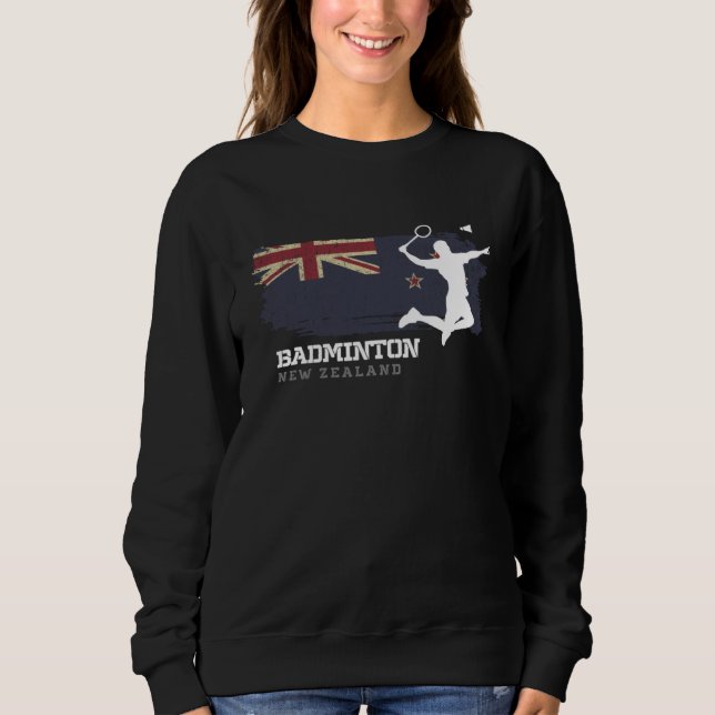 Badminton New Zealand Net Games Player Badminton Sweatshirt (Front)