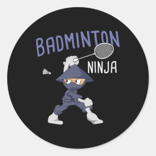 Badminton Ninja Kids Shuttle Boy Badminton  Classic Round Sticker