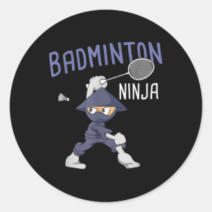 Badminton Ninja Kids Shuttle Boy Badminton Classic Round Sticker