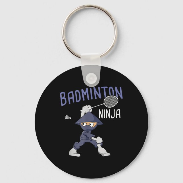 Badminton Ninja Kids Shuttle Boy Badminton  Key Ring (Front)