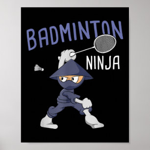 Badminton Ninja Kids Shuttle Boy Badminton Poster