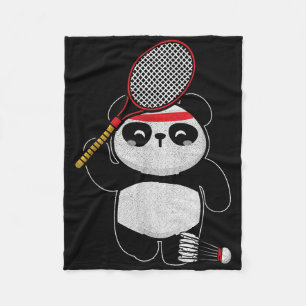 Badminton Panda Badminton Sport Humour Shirt  Fleece Blanket