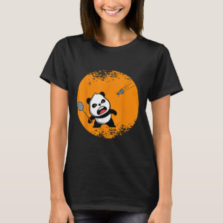 Badminton Panda Bear Shrub Spirit Animal Giant Rol T-Shirt
