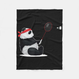 Badminton Panda Funny Sweet Sport Humour Shuttle A Fleece Blanket