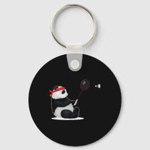 Badminton Panda Funny Sweet Sport Humour Shuttle A Key Ring