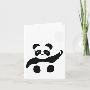 Badminton Panda Getting Sweaty  Card