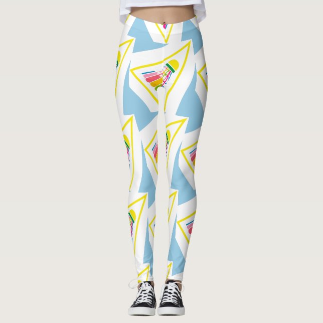Badminton Pattern - Badminton Leggings - Shuttle (Front)