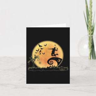 Badminton Player And Moon Silhouette Halloween Cos Card