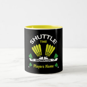 Badminton Player Battledore Sports Two-Tone Coffee Mug