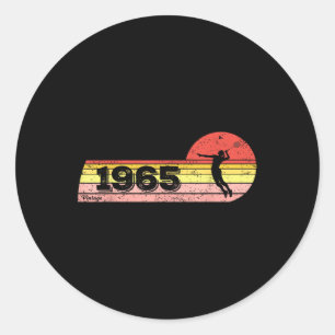 Badminton-player Born 1965 Birthday Vintage Women  Classic Round Sticker