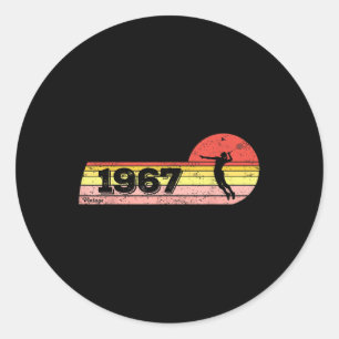 Badminton-player Born 1967 Birthday Vintage Women Classic Round Sticker