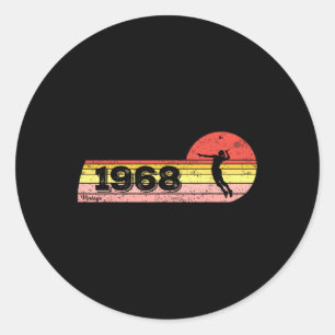 Badminton-player Born 1968 Birthday Vintage Women  Classic Round Sticker