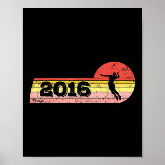 Badminton-player Born 2016 Birthday Vintage Women Poster