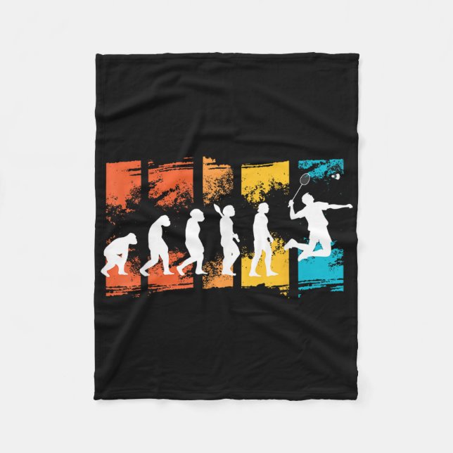 Badminton Player Evolution Shuttle Badminton Racke Fleece Blanket (Front)