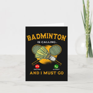 Badminton Player Game Racquet Lover Sportsman Athl Card