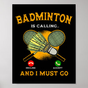 Badminton Player Game Racquet Lover Sportsman Athl Poster
