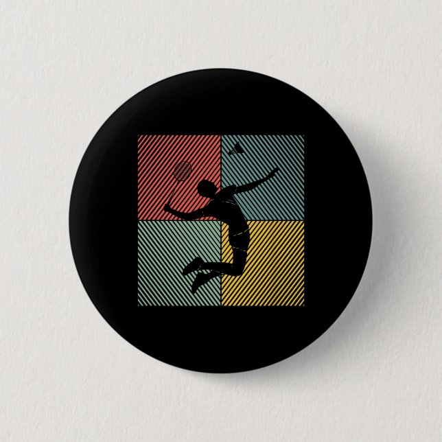Badminton-player Game Shuttle Badminton 2  6 Cm Round Badge (Front)