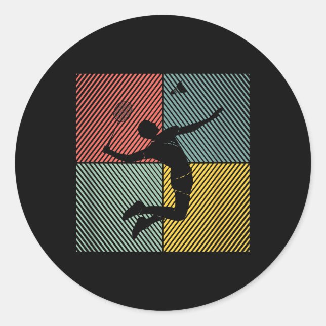 Badminton-player Game Shuttle Badminton  Classic Round Sticker (Front)