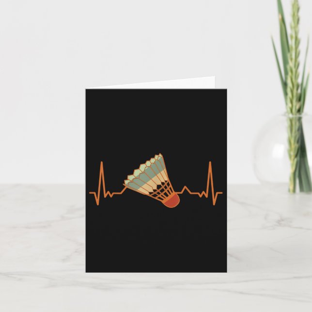 Badminton-player Game Shuttle Funny Vintage Badmin Card (Front)