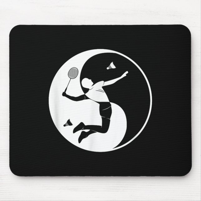 Badminton-player Game Shuttle Yin-yang-symbol Badm Mouse Pad (Front)