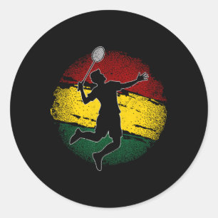 Badminton Player Ghanaian Flag Ghana 1  Classic Round Sticker