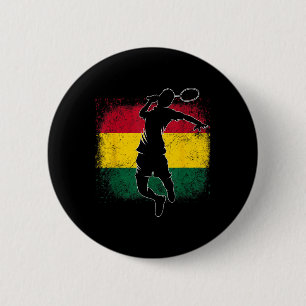Badminton Player Ghanaian Flag Ghana 6 Cm Round Badge