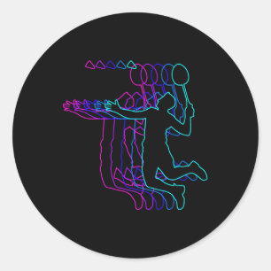 Badminton Player Gift Clothes For Boys Youth Men K Classic Round Sticker