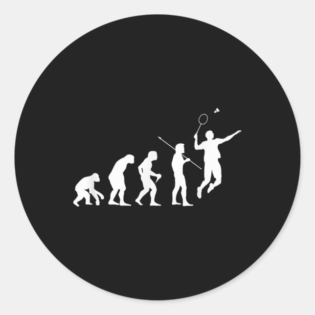 Badminton Player Gift Evolution For Badminton Tour Classic Round Sticker (Front)