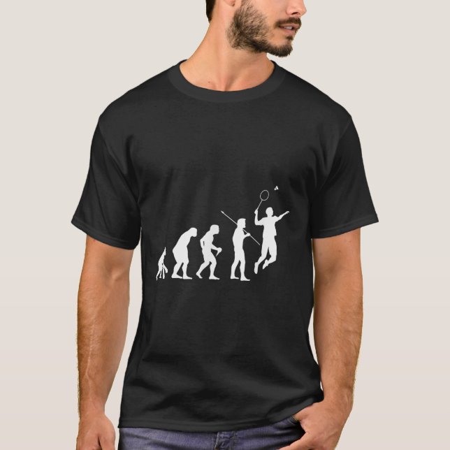 Badminton Player Gift Evolution For Badminton Tour T-Shirt (Front)